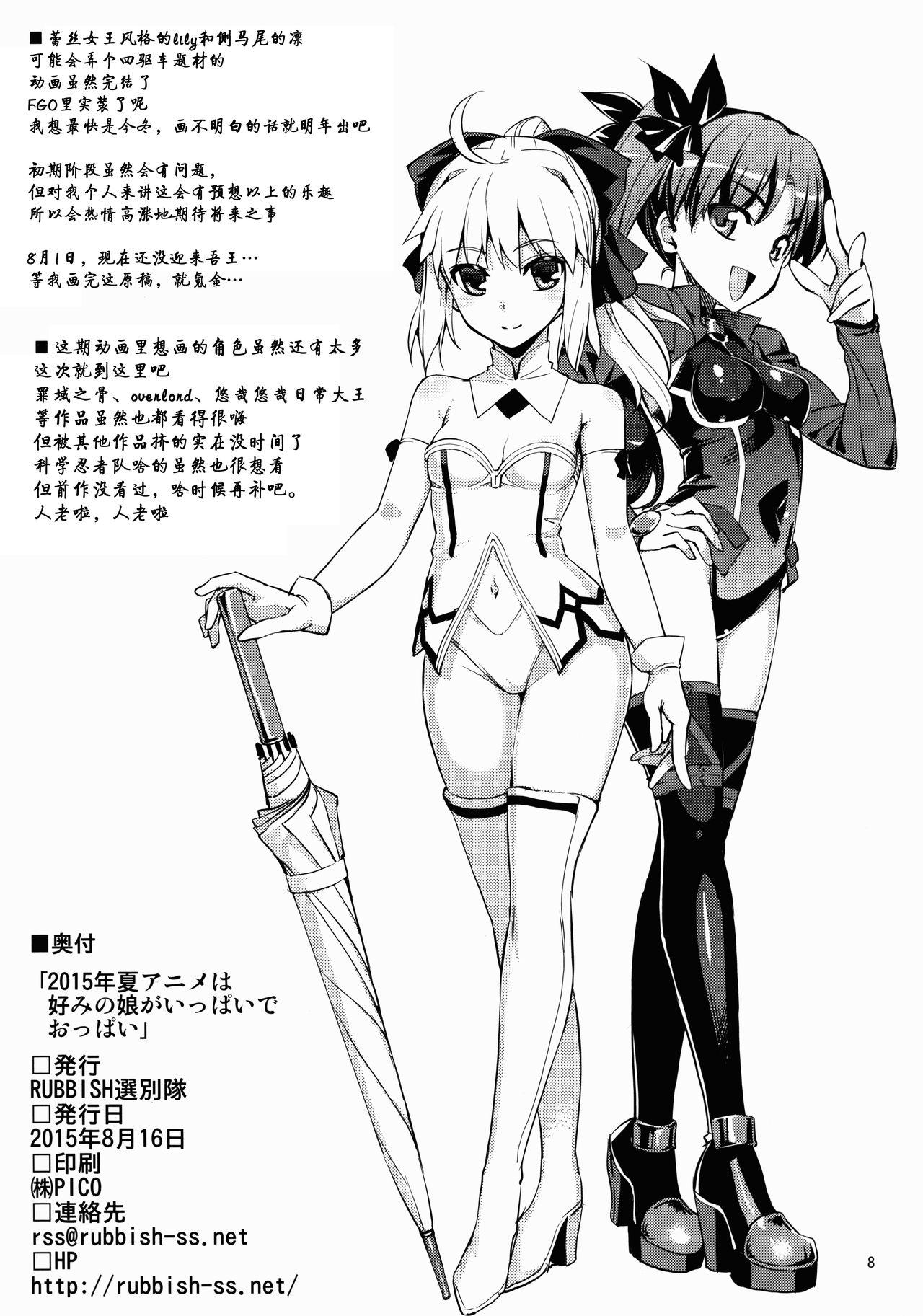 Hotfuck 2015-nen Natsu Anime wa Konomi no Musume ga Ippai de Oppai - Fate kaleid liner prisma illya Gate - jietai kano chi nite kaku tatakaeri Gakkou gurashi Punk - Page 9
