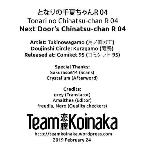 (C95) [Kuragamo (Tukinowagamo)] Tonari no Chinatsu-chan R 04 | Next Door's Chinatsu-chan R 04 [English] [Team Koinaka] 27