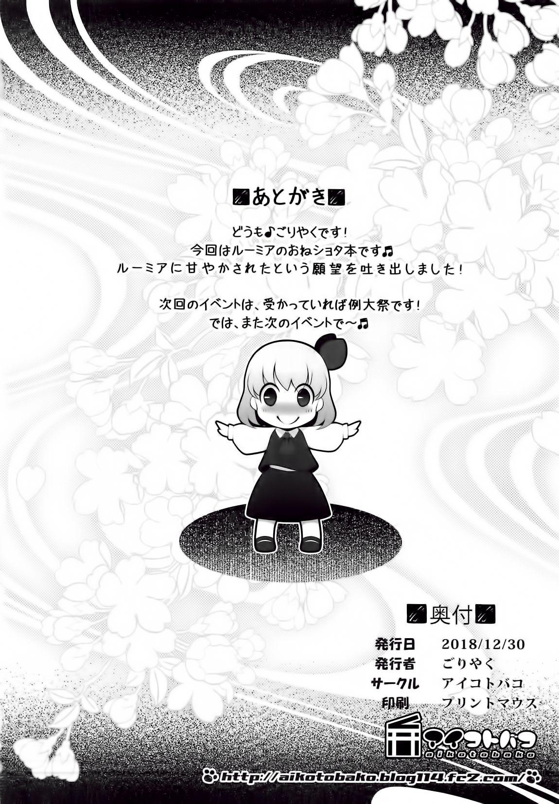 (C95) [Aikotobako (Goriyaku)] Rumia Onee-chan ga Oshiete Ageru | Rumia Onee-chan Will Teach You (Touhou Project) [English] [Angry Food] 16
