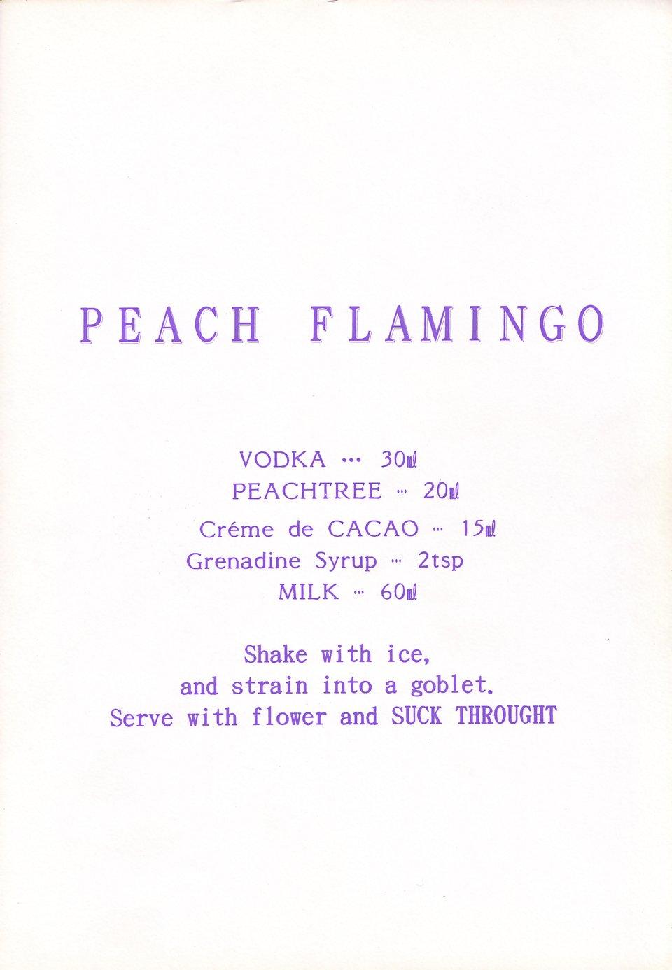 Cocktail Menu No.6 Peach Flamingo 59